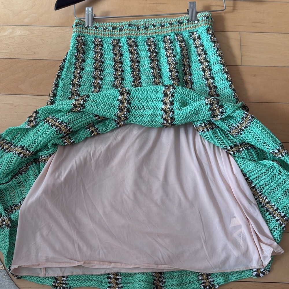 Missoni Green  skirt with black/ gold Stripes - Picture 5 of 6